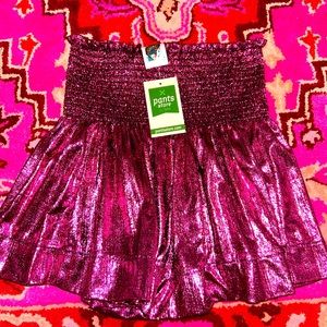 NWT QUEEN OF SPARKLES barbie pink swing shorts